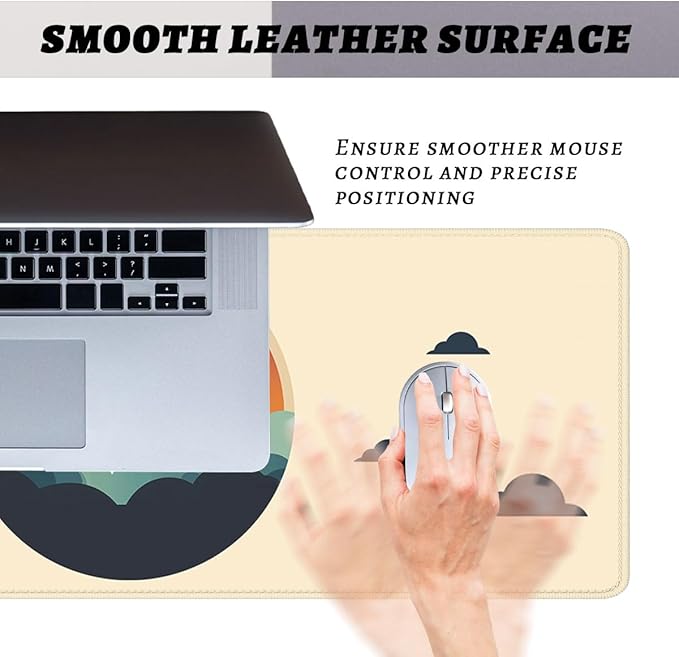 Retro Space Mouse Pad, Vintage Minimalism Gaming Desk Mat Waterproof Stitched Edges Rubber Base Non-Slip Deskmap Computer Keyboard Mat, 31.5x11.8in Mouse Pads for Desk Home Office Gaming