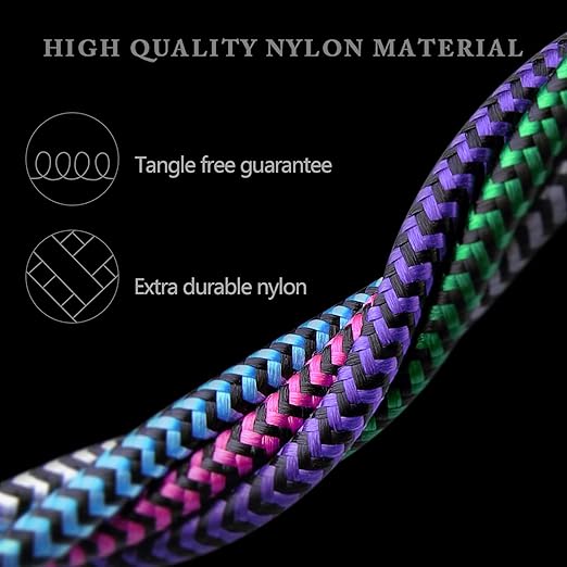 iPhone Charger 4Pack/3-6ft, Long Braided Lightning Cables, Fast Charging Power Charger Cords for iPhone 14 13 12 Pro Max/11Pro Max/SE/X/XS/XR/8/7 Plus, iPad Mini, Air, Cargador Wire Lightening Colored