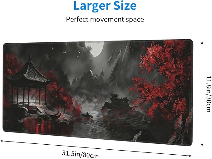XL Dark Canyon Large Gaming Mouse Pad, Long Extended Full Mouse Mat Desk Pad for Top Keyboard Table, Aesthetic Cute Big Stitched Mousepad Gifts for Women Office Decor, 31.5 * 11.8 in