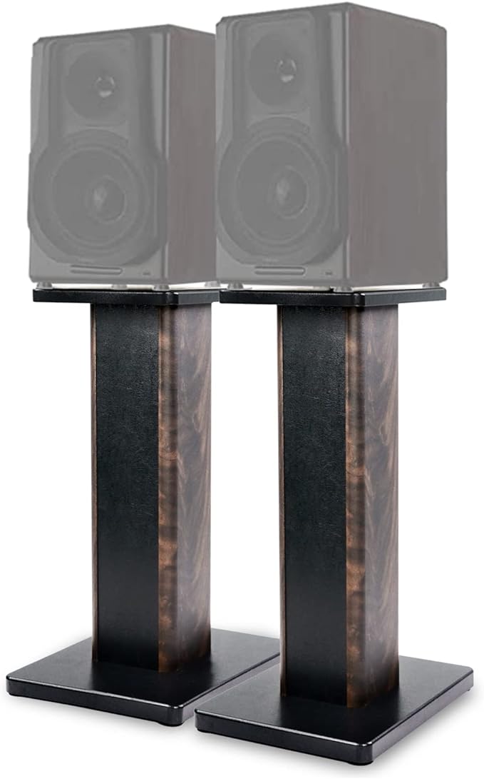 24 Inch (60CM) - Pair- Wood Speaker Stands for Home-Cinema HiFi Desktop and Satellite Speakers Monitor Stands