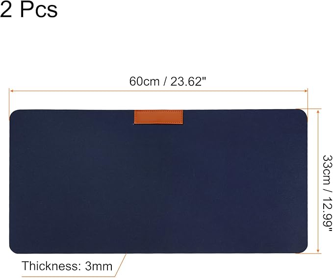 PATIKIL 24x13 Desk Mat Protector, Dual Side Soft Smooth Mouse Pad Writing Mat for Office Home, Dark Blue