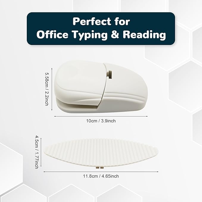 Paper Holder for Typing, White Document Holder for Desk with Weighted Base and Clip, Compact Paper Stand for Reading, Notes, Forms, and Office Computer Work
