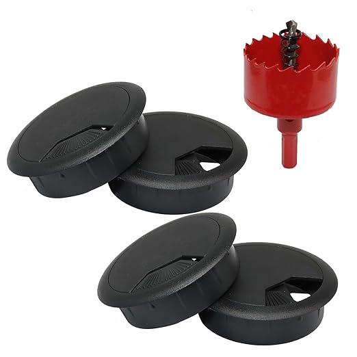 12PCS Desk Grommet,2Inch(50mm) Cable Grommet Hole Cover with Hole Saw,Ideal Solution for Office Home Table Cable Management Workers