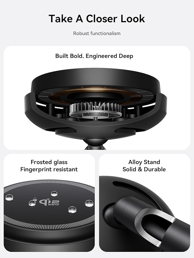 THREEKEY for Qi2 Certified 25W Magsafe Charging Stand with Cooling Fan & LED Light, Fast Wireless Charger Station for iPhone 17-12 Series/Galaxy S26-S25【Included 35W Adapter &5ft Cable】