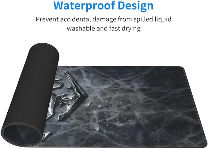 Generic Mouse Pad Non-Slip Rubber Base Mouse Pad Waterproof Desk Writing Mat for Office Home 12x31.5in, Black6
