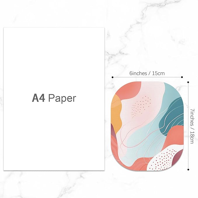 Small Mouse Pad, 6 x 7 Inch, Oval Mini Mouse Pad with Non-Slip Rubber Base for Laptop Wireless Mouse Keyboard Tray Mousepad, Abstract Styles