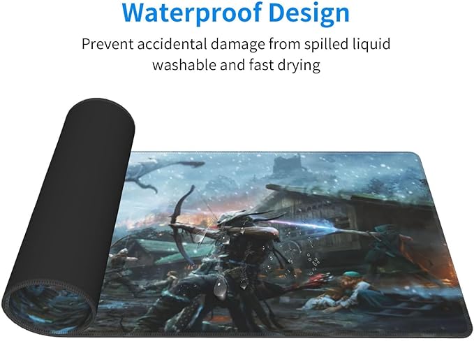 Generic Mouse Pad Non-Slip Rubber Base Mouse Pad Waterproof Desk Writing Mat for Office Home 12x31.5in, Black3