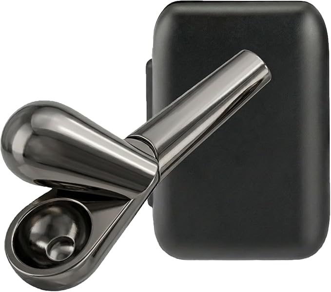 Modern Zinc Alloy Tobacco Pipe Set, Traditional Handheld Pipe Accessory with Protective Storage Case and Cleaning Kit, Elegant Desktop Gift Edition (1)