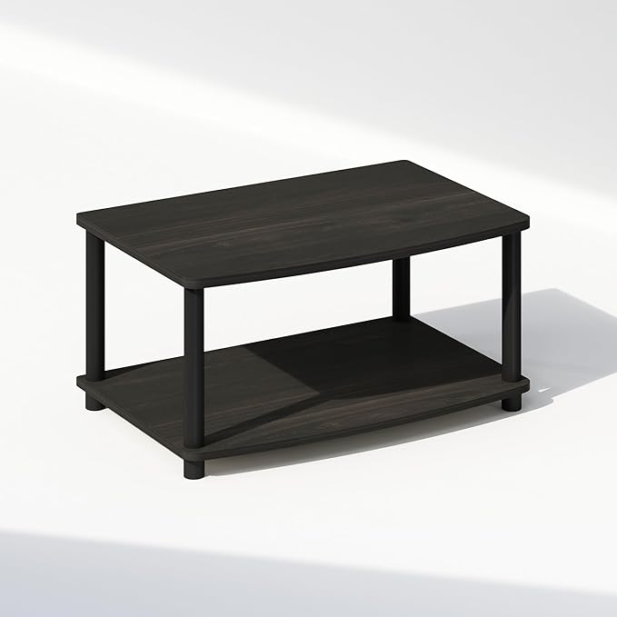 Furinno Turn-N-Tube Printer Stand with Storage, 2-Tier Printer Table, Under Desk Printer Stand, Toolless Assembly, for CPU, Office Supplies, Home Office, Espresso