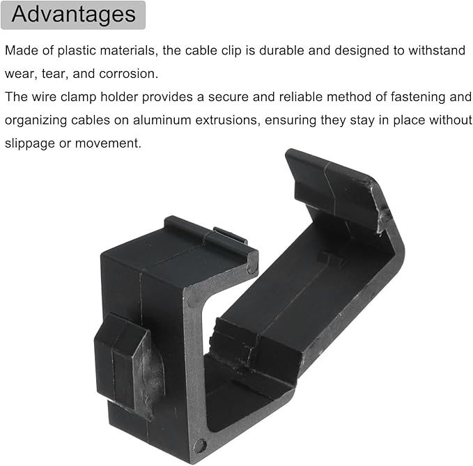 MECCANIXITY 4Pcs Single Slot Flat Cable Clamp 8, 13.5mm Mount Slot Width Wire Holder ABS for 30 Series European Standard Aluminum Extrusion