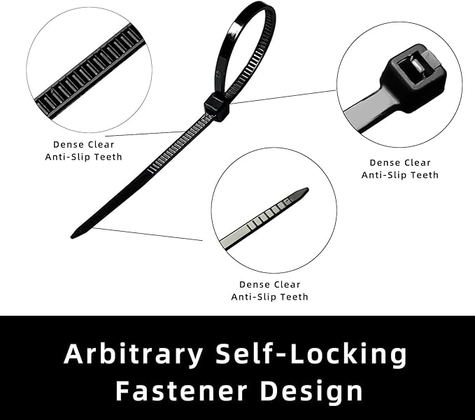 Cable Zip Ties,4 Inch Small Cable Ties,250PCS Multi-Purpose Nylon Zip Ties,Self-Locking Wire Ties used for home, garden, garage,indoor and outdoor. Mini Black Cable Ties