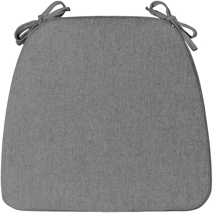 Chair Cushions Set of 1, D-Shaped Seat Cushion for Chair, Non Slip Chair Pads with Ties, 17" x 16" x 2", 40D Foam, Removable Washable Cover, Seat Cushions for Kitchen Chairs, Grey