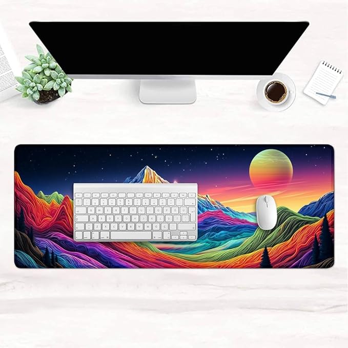 Desk Mat,Desk Pad, XXL Large Mouse Pad,Anti-Slip Big Mousepad with Stitched Edges,Extended Computer Mouse Pads for Desktop Scenery