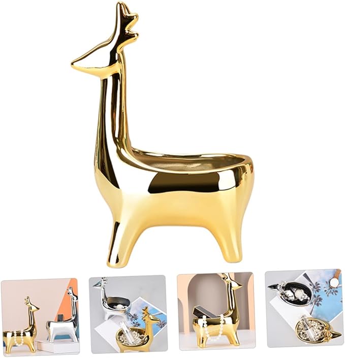 Jewelry Storage Box Deer Shape Deer Shaped Storage Holder Box Desktop Organizer Natural Appearance