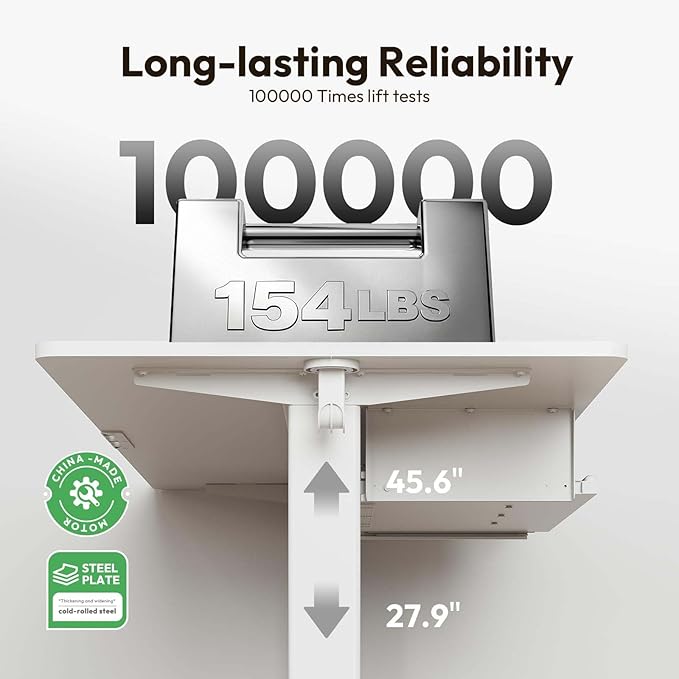 Electric Standing Desk with Keyboard Tray,55x24 inches Adjustable Height Stand Up Desk,3 Preset Heights,Equipped with Hooks,Raising Desks for Home Office and Computer Workstation,White