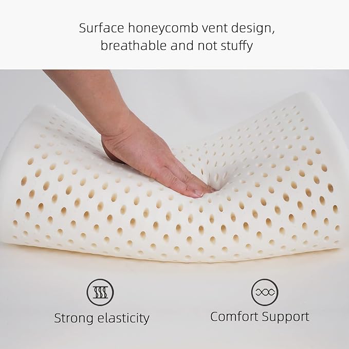 Latex Seat Cushion for Long Hours of Sitting - Office Chair, Car & Wheelchair，Pressure Relief Seat Cushion for Sciatica and Tailbone Pain Relief, Maintains Shape,Bouncy Soft and Supportive.