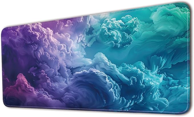 Desk Pad Protector, Office Desk Mat, Large Mouse Pad, Non-Slip Desk Blotter, 23.6x11.8 inch, Colorful Clouds