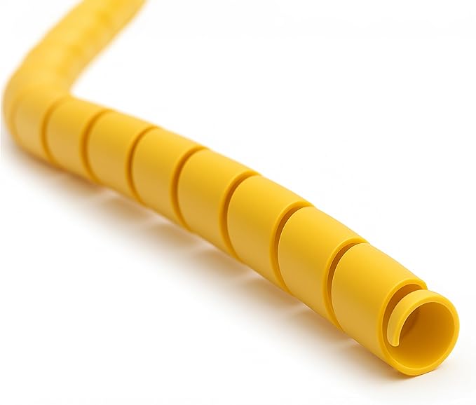 Electriduct 3 Inch Heavy Duty Spiral Wrap HDPE Flexible Plastic Cable Sleeve Hose Protector 5 Feet - Yellow