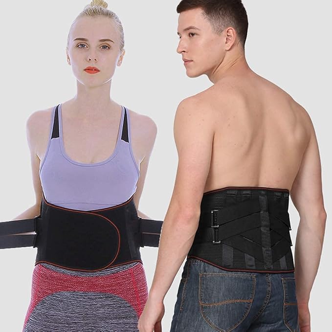 Lower Back Braces for Back Pain Relief - Compression Belt for Men & Women - Lumbar Support Waist Backbrace for Herniated Disc, Sciatica, Scoliosis - Breathable Mesh Design, Adjustable Straps(M, Black)