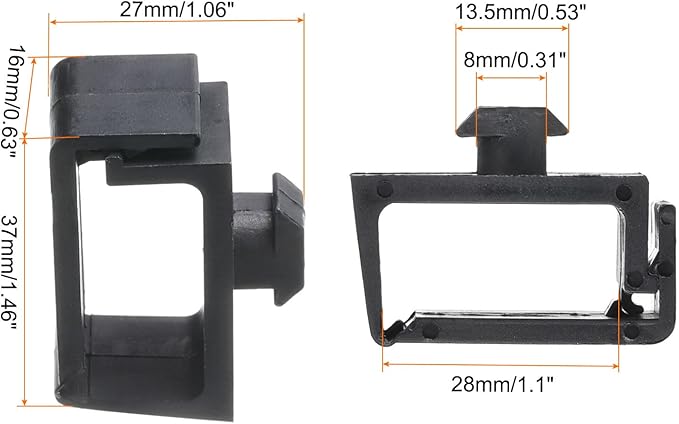 MECCANIXITY 4Pcs Single Slot Flat Cable Clamp 8, 13mm Mount Slot Width Wire Holder ABS for 40 Series European Standard Aluminum Extrusion