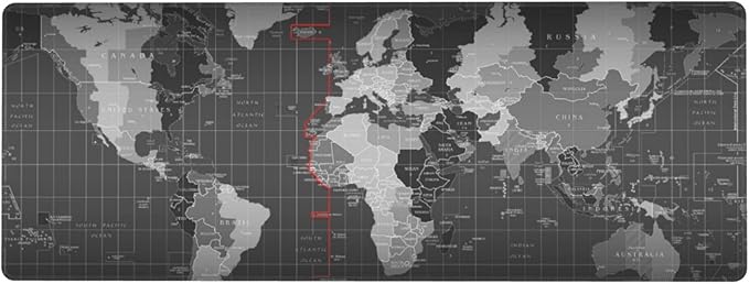 Large Gaming Mouse Pad, Waterproof Extended World Map Mousepad Desktop, Big Long Non-Slip Mouse Mat for Laptop, Keyboard, Computer for Decor Office, 31.5 * 11.8 in