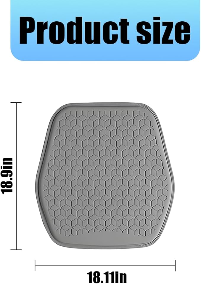 Zpana Gel Car Seat Cushion, Non-Slip & Comfortable Automotive Chair Protector Pad for Driving, Breathable Vehicle Interior Mat Cover Accessories, Universal for SUV Sedan Truck (Gray)