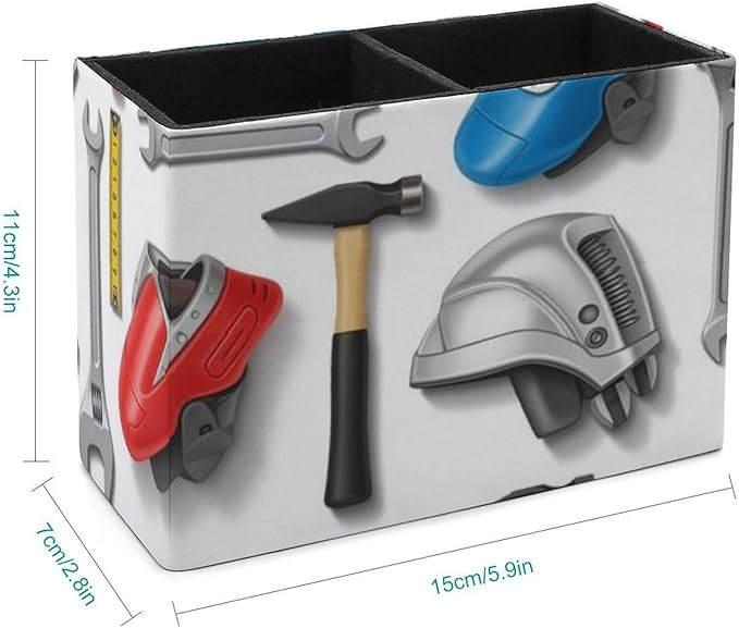 PU Leather Brush Pot Occupation Tool Art, Compact Desk Organizer for Office Supplies