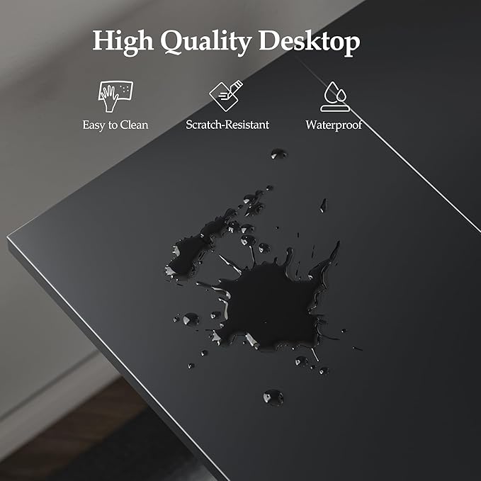 Klicelor 55 Inch Large Electric Standing Desk, Height Adjustable Office Desk, Sit Stand Up Computer Gaming Desk with Memory Preset, Two-Piece Desktop, Black