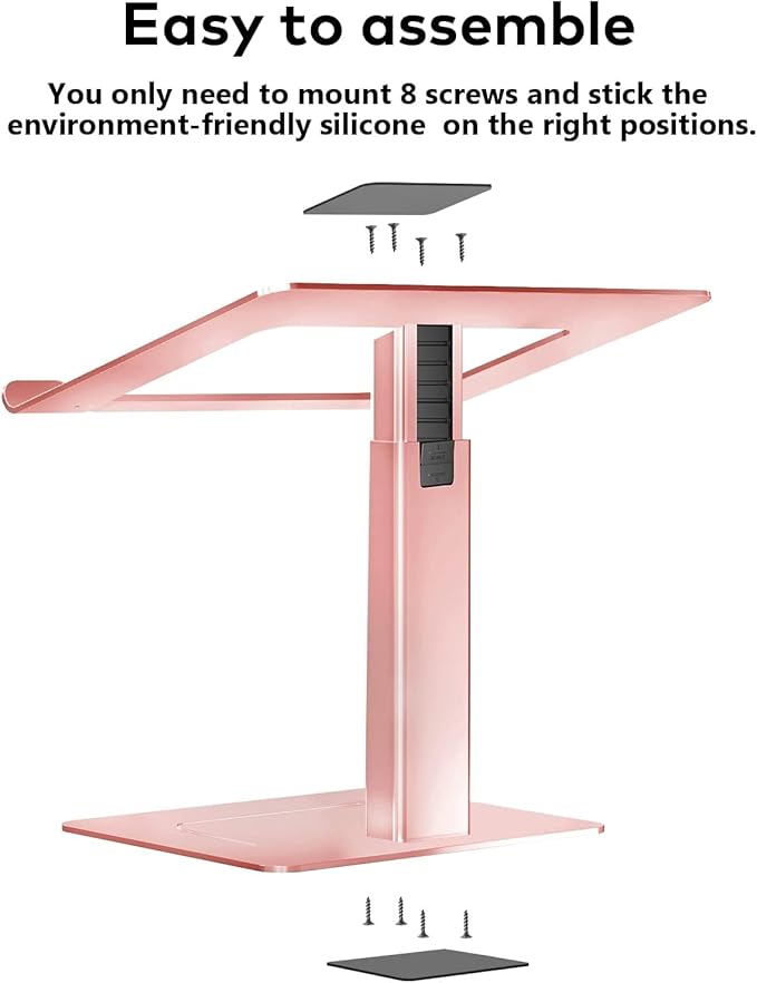 Laptop Stand for Desk, Ergonomic Sitting and Standing Laptop Riser for Notebook MacBook 11-17 Inches，DJ Laptop Stand Adjustable Height from 7-15 Inches Aluminum