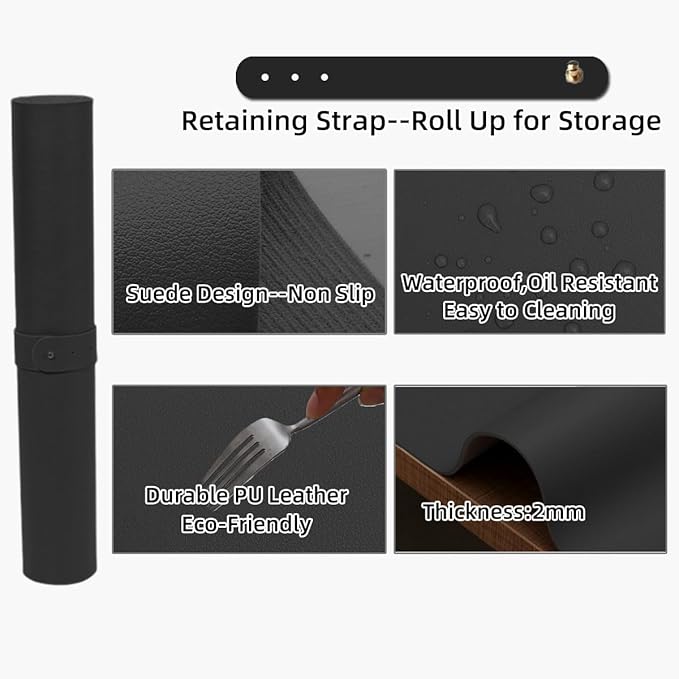 Large Gun Gleaning Mat for Pistol Rifle Shotgun, Oil-Resistant Gun Cleaning Pad, Non-Slip Waterproof Leather Workbench Mat Desk Pad for Gun Maintenance