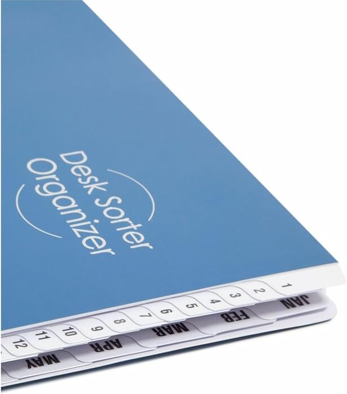 Smead Desk File/Sorter, Daily (1-31) and Monthly (Jan-Dec), 43 Dividers, Letter Size, Dark Blue (89235)