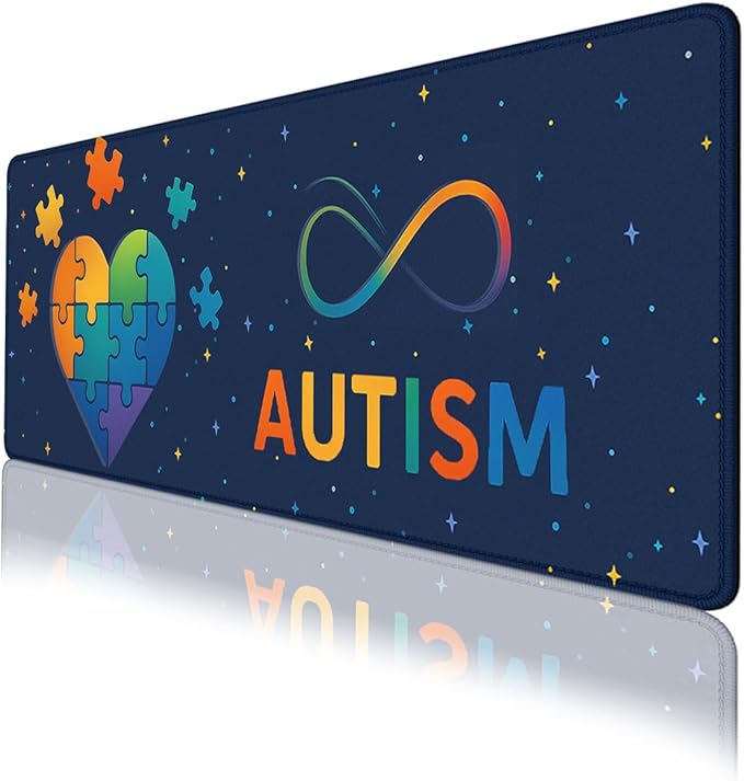 Autism Awareness Gaming Mouse Pad Cute Colorful Puzzle Heart Mousepad XL Large Gaming Mouse Pad Laptop Keyboard Mat Desk Pad 31.5"x11.8"