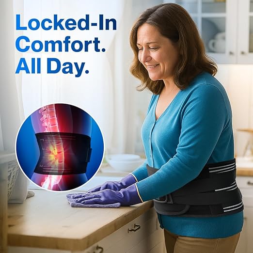 Modvel Back Brace for Lower Back Pain Women and Men – Lumbar Support Belt for Sciatica, Herniated Disc, Muscle Strain – Adjustable Breathable Work Brace with 6 Stays – Support for Posture – Size XXL