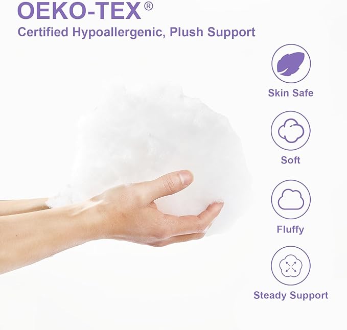 20x20 Pillow Inserts Set of 2 – Hypoallergenic Square Pillow Inserts, Oeko-TEX Certified Virgin Fiber Filling, Machine Washable