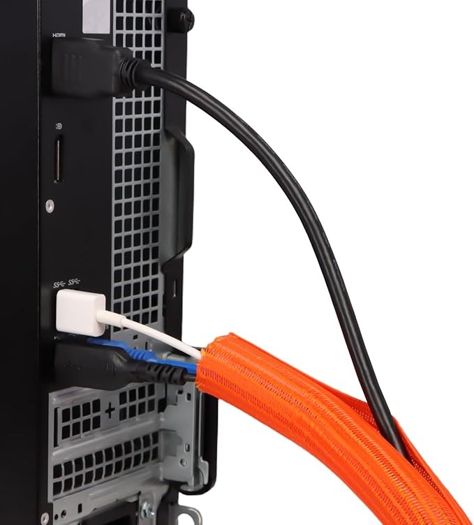 10ft PET Braided Cable Sleeve 1/2 inch(13mm) Wire Protector Cable wrap Wire Covers for Cords Cable Sleeves Cord Management Cable Management Sleeve(Orange)