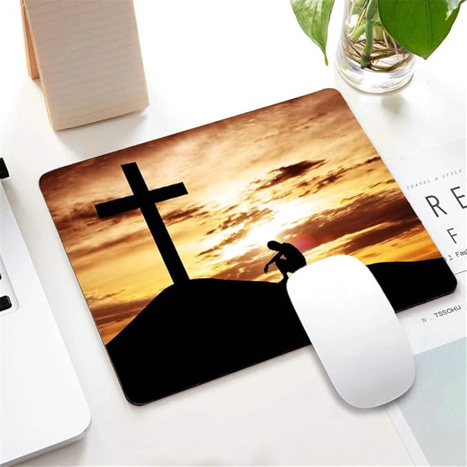 Mouse Pad, Cross Mouse Pad, Mousepad Rectangle Customized Mouse Pads with Designs Non-Slip Rubber Smooth MousePads for Computer Laptop 9.5"x7.9"x0.12" Inch(240mm x 200mm x 3mm)