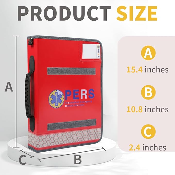 Durable Waterproof Medical Folder with Detachable Writing Board & Reflective Strips - A4 Document Organizer for Emergency Care, Secure Storage, and Portable Workspace