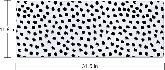 Boho Desk Mat, Polka Dot Large Mouse Pad Desk Pad Boho Desk Accessories for Women Men Office Decor, XL Mousepad Long Laptop Keyboard Mouse Mat 31.5''X11.8'' Non-Slip Rubber Base with Stitched Edges