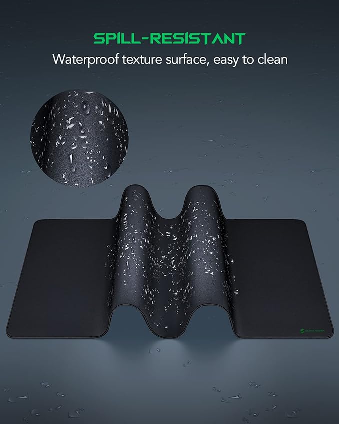 Black Shark Gaming Mouse Pad Desk Mat 47.2” x 23.6”, Oversized Large Mouse Pad, Non-Slip Mousepad, Super-Thick with Special-Textured Surface, Anti-Fray Stitched Edges, Desk Pad Manta P4