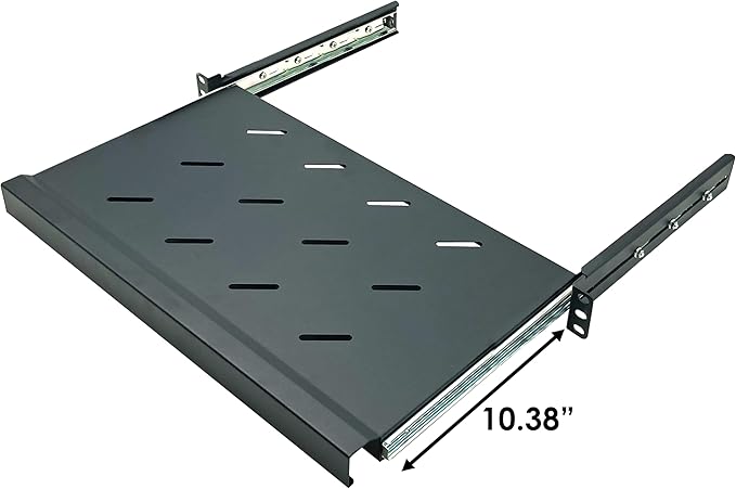 Electriduct 1U Keyboard Tray - Fully Extendable Universal 19" Rack Mount Sliding Shelf for Network Equipment Server Cabinet Enclosure 3-Rail System, Includes Mounting Hardware - 10.8" Deep