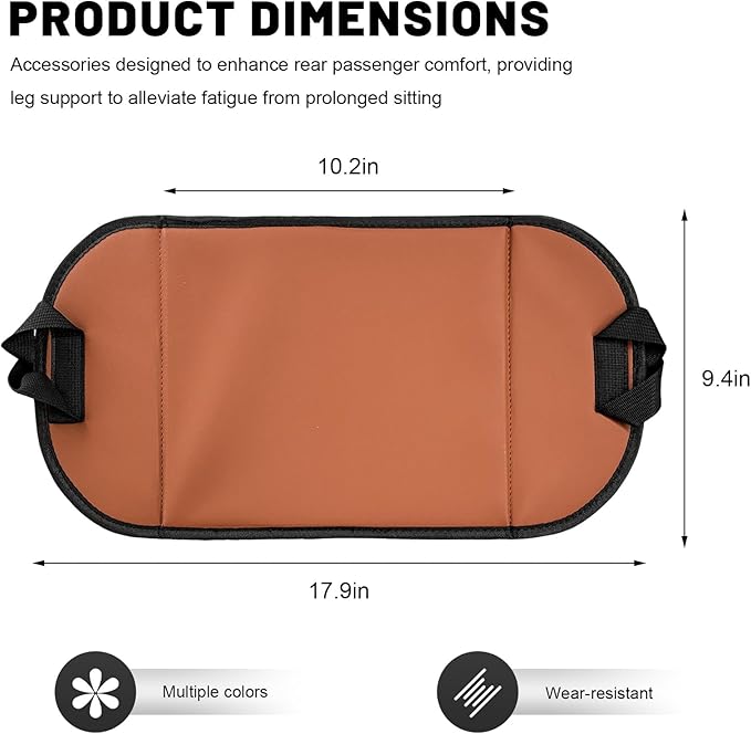 Car Rear Seat Footrest, Comfortable Foot Hammock with Adjustable Straps, Portable Foot Sling Leg Rest Travel Essentials for Women and Men, Universal Car Accessories (Brown)