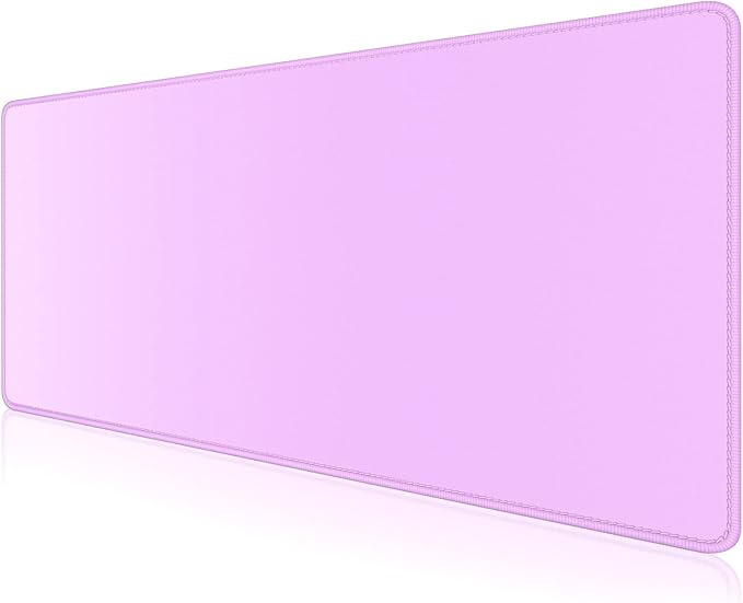 Dapesuom Large Mouse Pad, Extended Gaming Mouse Mat with Stitched Edges, Full Size Desk Mats with Non-Slip Base, Computer Big Desktop Keyboard Pad for Gamer, Laptop, Office, 23.6 x 11.8 in, Purple