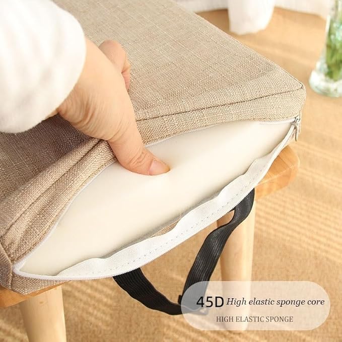 11/12/14/16 Inch Stool Cushion Square with Ties, Non-Slip Square Seat Cushion for bar stools with Machine Washable Cover(5,10X10x2in/25x25x5cm)