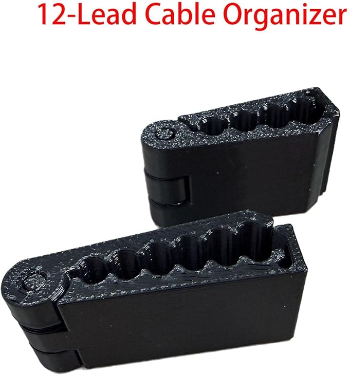 12-Lead Cable Organizer, EKG Lead Separator Set, Includes 4-Slot & 6-Slot Cable Organizers, with 2 Hook Loop Cable Ties