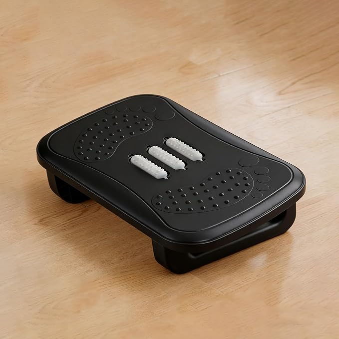 Ergonomic Foot Rest, Under Desk Massage Footstool for Office Chair, Easy Snap Assembly & Durable Design for Back Pain Relief and Leg Circulation Support at Home/Office