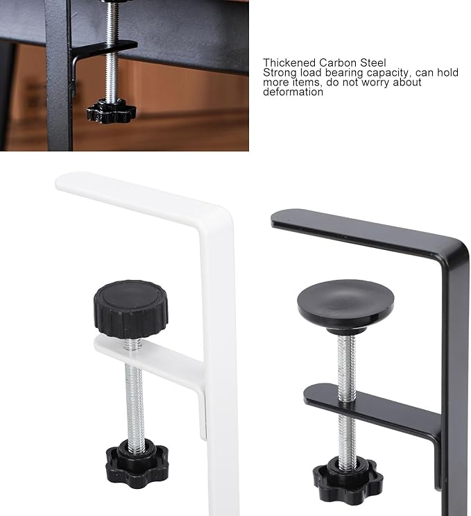 Under Desk Wire Organizer, Cable Management Tray Metal, Large Storage Tray Clamp Mount for Office Home, No Drill Cable Raceway (White)