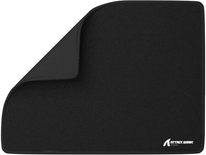 ATTACK SHARK CM02SE Gaming Mouse Pad for Esports Speed Mouse mats for Desk Waterproof Surface Stitched Edges and Anti-Slip Rubber Base Size M Laminate 16.14” x 12.20” x 0.16” Black