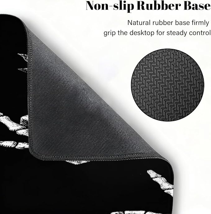 Large Mouse Pad Skull Hand Rose Black Non-Slip Rubber Long Gaming Desk Mat Big Computer Keyboard Mousepad Waterproof Protector Wristing Pad for Gaming Office Home Decorative 31.5 X 11.8 Inch