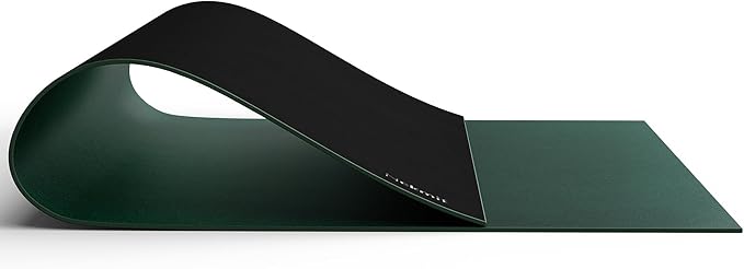 Nekmit Leather Desk Blotter Pad 36 x 20 Inches, Flat, Non-Slip, Waterproof, Green