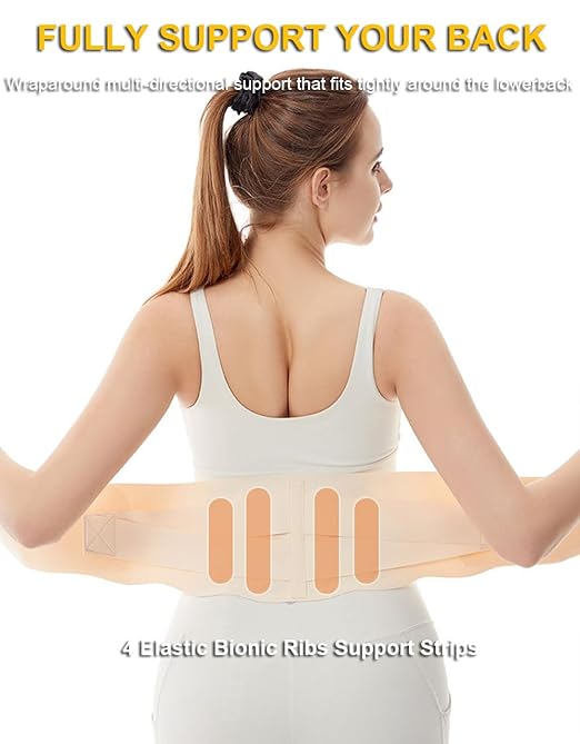 Super Thin Back Brace for Lower Back Pain Women Men, Lumbar Support Waist Support Brace for Women Lower Back Pain Relief Products, Hip Belt Waist Belt Sciatic Nerve Brace for Women Men (Black, Medium)